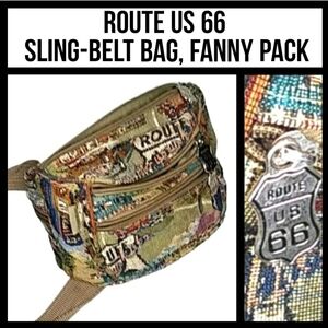 Vintage Pioneer Express Route 66 Tapestry Belt Bag | EUC | Unisex